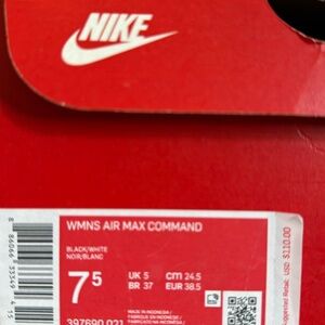 Women’s Air Max Command: In box: Worn Twice: Size 7.5